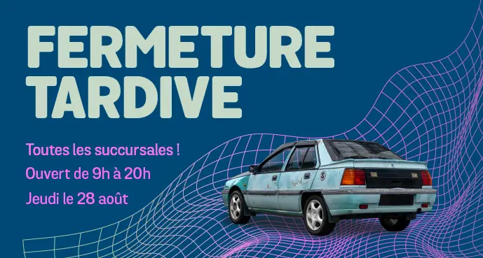 Fermeture Tardive d’Août – Dans toutes les succursales Kenny U-Pull